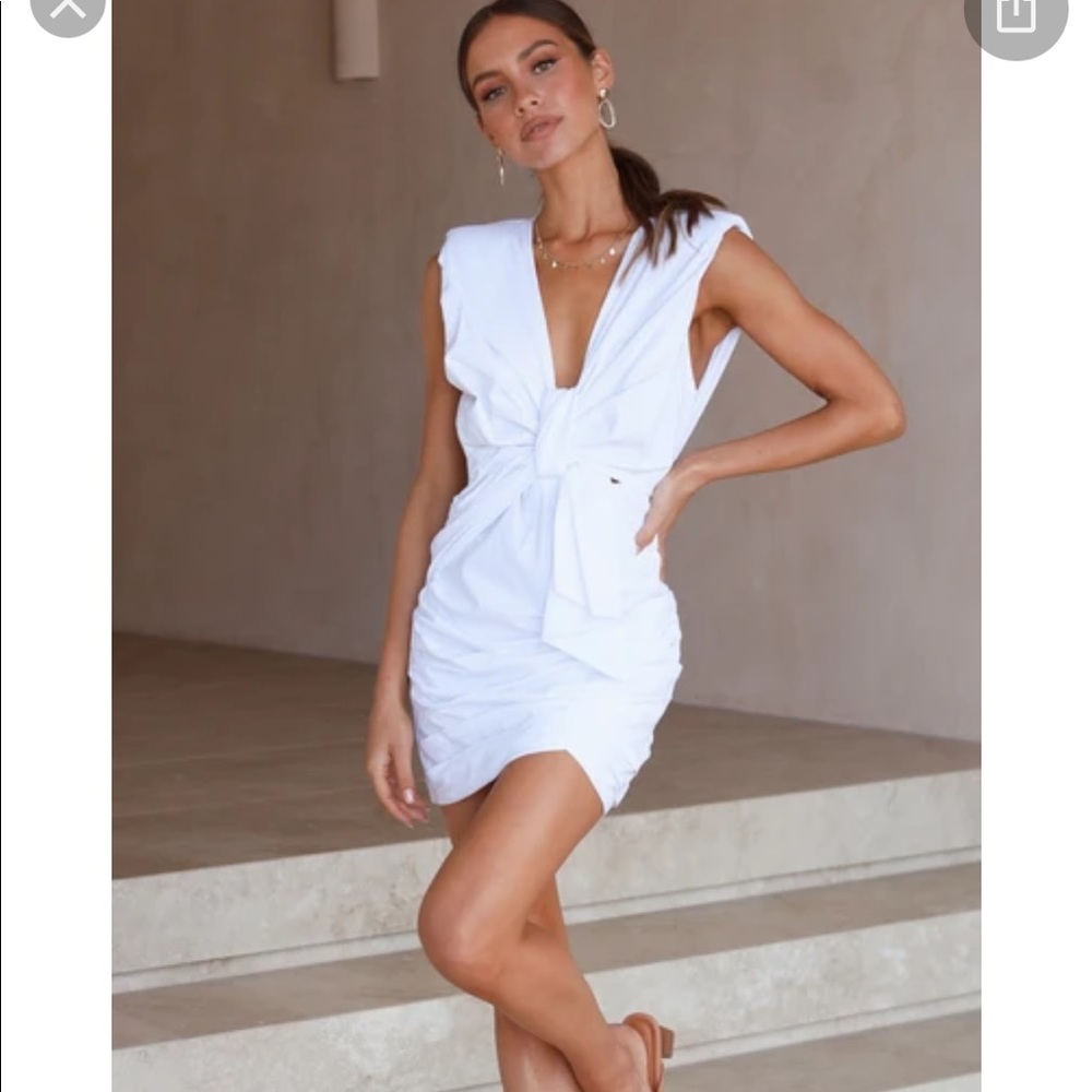 White formal mini dress